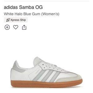 Brand New Adidas Sambas - White Halo Blue Gum (Size 7.5 w)- StockX Verified